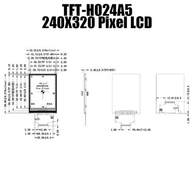 SPI Weerstand biedende Touchscreen 240x320 van TFT van het 2,4 Duimzonlicht Leesbare