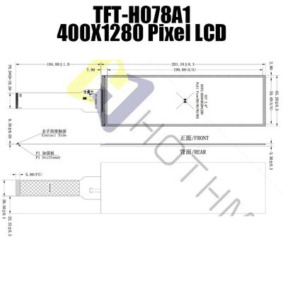 7,8 het Type TFT, de Helderheidslcd van ST7703 Hoge Vertoning van Duim400x1280 Bar