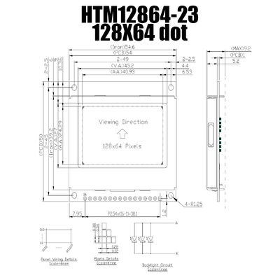 RADERTJE128x64 SPI Grafische Vertoning LCD, de Vertoning van ST7565 STN LCD