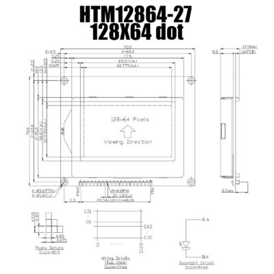 128X64 20 de Module ST7565R van PIN Graphic LCD met Witte Backlight