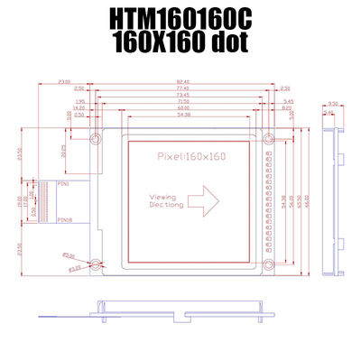 de Grafische LCD Module van 160X160 FSTN met Witte Backlight UC1698 HTM160160C