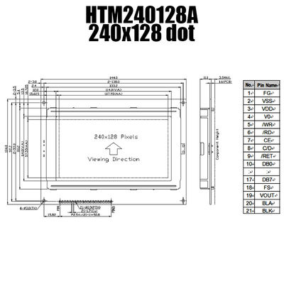 Industriële 240x128 Grafische LCD, de Vertoning MCU van T6963C STN LCD/met 8 bits