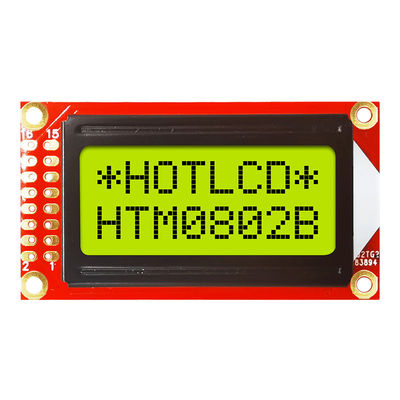 LCD van het douanestn 8X2 Karakter Vertonings Geelgroene 16 PIN Standard MAÏSKOLF