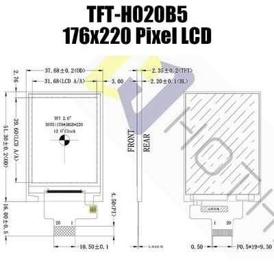 2 duimips 176x220 TFT LCD Vertoningsmodule/128x160 Pixel LCD/TFT-H020B5QCTST2N20