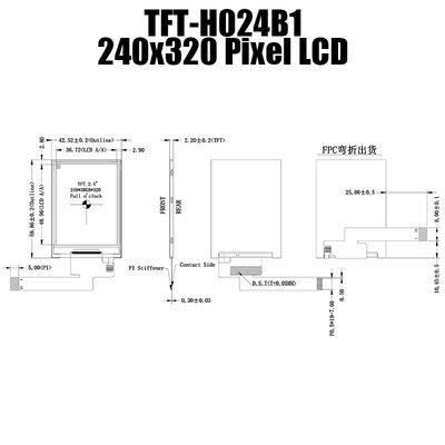 Multiscene 2,4“ TFT LCD-Vertonings240x320 Hoge Helderheid TFT-H024B12QVIFT8N15