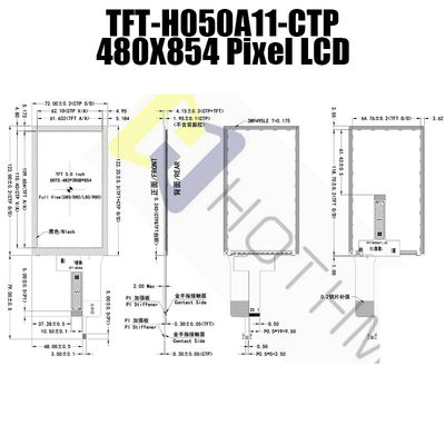 het Touche screen IC ST7701S van 550cd/M2 MIPI TFT LCD de Module van 5 Duimtft lcd
