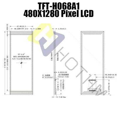 6,86 het Type van Duim480x1280 Bar om TFT LCD-Zonlicht Leesbare NV3051F1