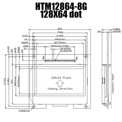 128X64 LCD de Bestuurdersstn YG Vertoning van de Grafische Vertoningsmodule S6B0724