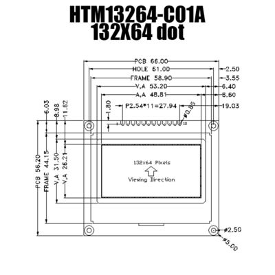 132X64 RADERTJE Grafische LCD Module met 6H-Uur Brede het Bekijken Hoek