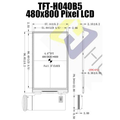 4 van de de Module480x800 TFT LCD Vertoning van duimtft lcd de Fabrikant For Monitors
