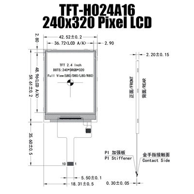 2,4 de Vertoningsfabrikant Sunlight Readable van TFT LCD van de Duim240x320 SPI Industriële Monitor