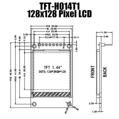 1,44 het Comité van de Duim128x128 TFT Module met LCD Controlemechanisme Board