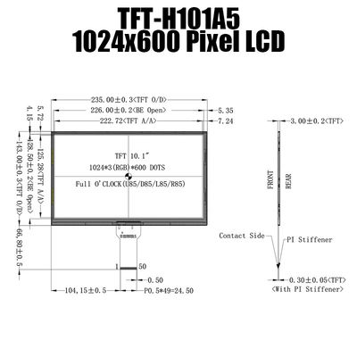10,1 Duimlcd Vertonings1024x600 IPS het Comité van TFT LCD de Vertoningsfabrikant van TFT LCD