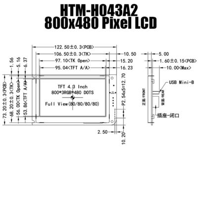 4,3 Vertoning van het Touche screentft lcd 800x480 van Duimuart de Weerstand biedende MET LCD CONTROLEMECHANISMEraad