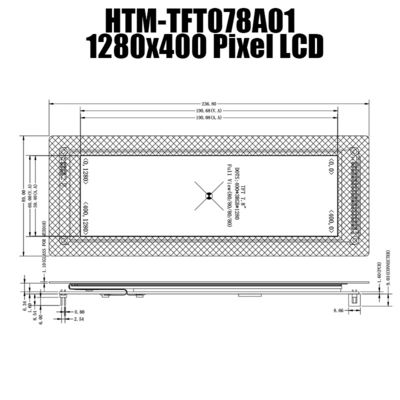 IPS van de de Stijl de Capacitieve Aanraking van de 7,84 Duimbar Vertoning 1280x400 MCU van TFT LCD voor Automonitor